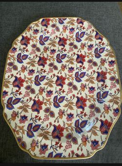 Wade Ceramics American Masala Gilt Edged Floral Large  Platter