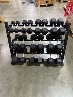 BRAND NEW 5-50 lbs Dumbbells Set w/ 3 Tier Rack, $520 ONLY 550 LBS Dumbbell Set, Home Gym Weights