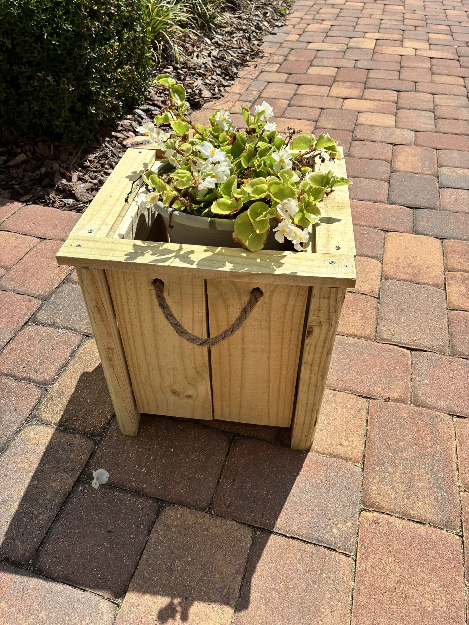 Wooden Planter, 16” Tall