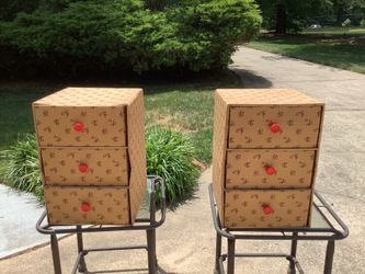 Lot Of Two Storage Boxes Each With Three Drawers 