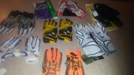 Football gloves and baseball gloves for sale