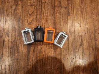 Set Of 4 Halloween Colored Mini Tea Candle Lantern 