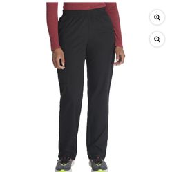 Dickies EDS Signature Scrubs Pant for Women Natural Rise Tapered Leg Pull-On 86106, XL, Black