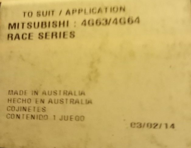 4g63/4g64 95 Eclipse Engine Bearings