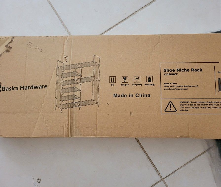 SHOE NICHE RACK IN BOX...NEVER ASSEMBLED...NEW