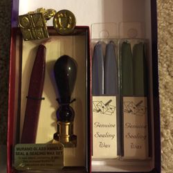 Sealing Wax Set. One of the seals says Noel