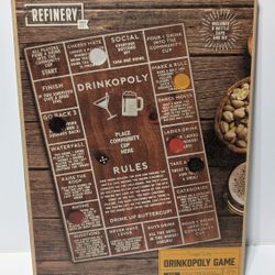 Drinkopoly Wooden Party Board Game by Refinery Co – Missing 1 Bottle Cap

