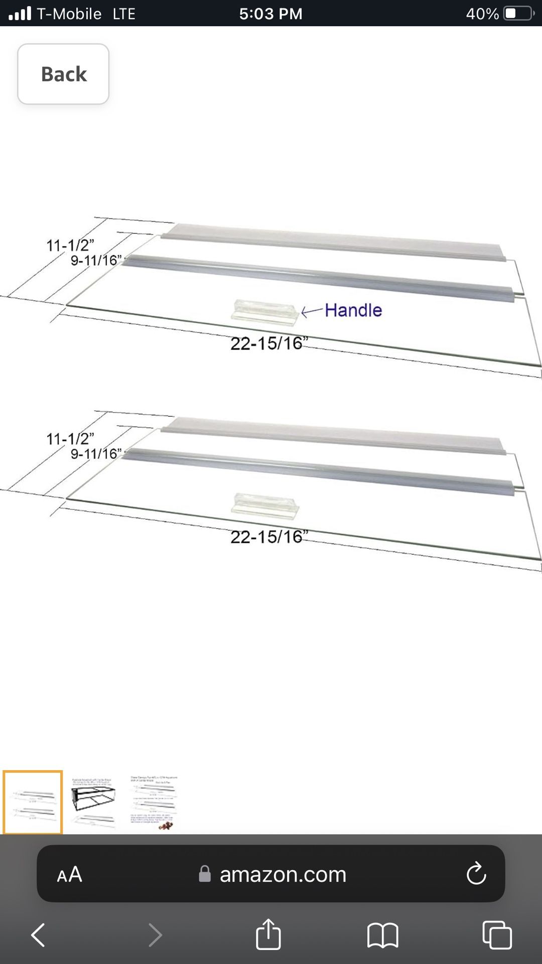 Glass Canopy Two Piece Set for Aquariums with Center Braces, (Tank with Center Brace, 48" L x 13" W)