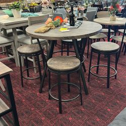 5pc Round Dinette Set Pub Style 