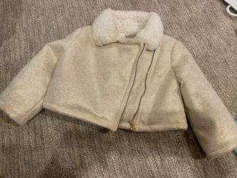 Gold & white Genuine Kids side zipper jacket 12 Months