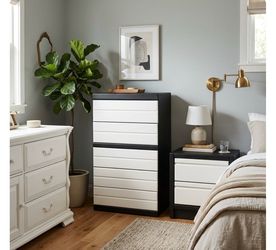 Two-tone dresser and nightstand