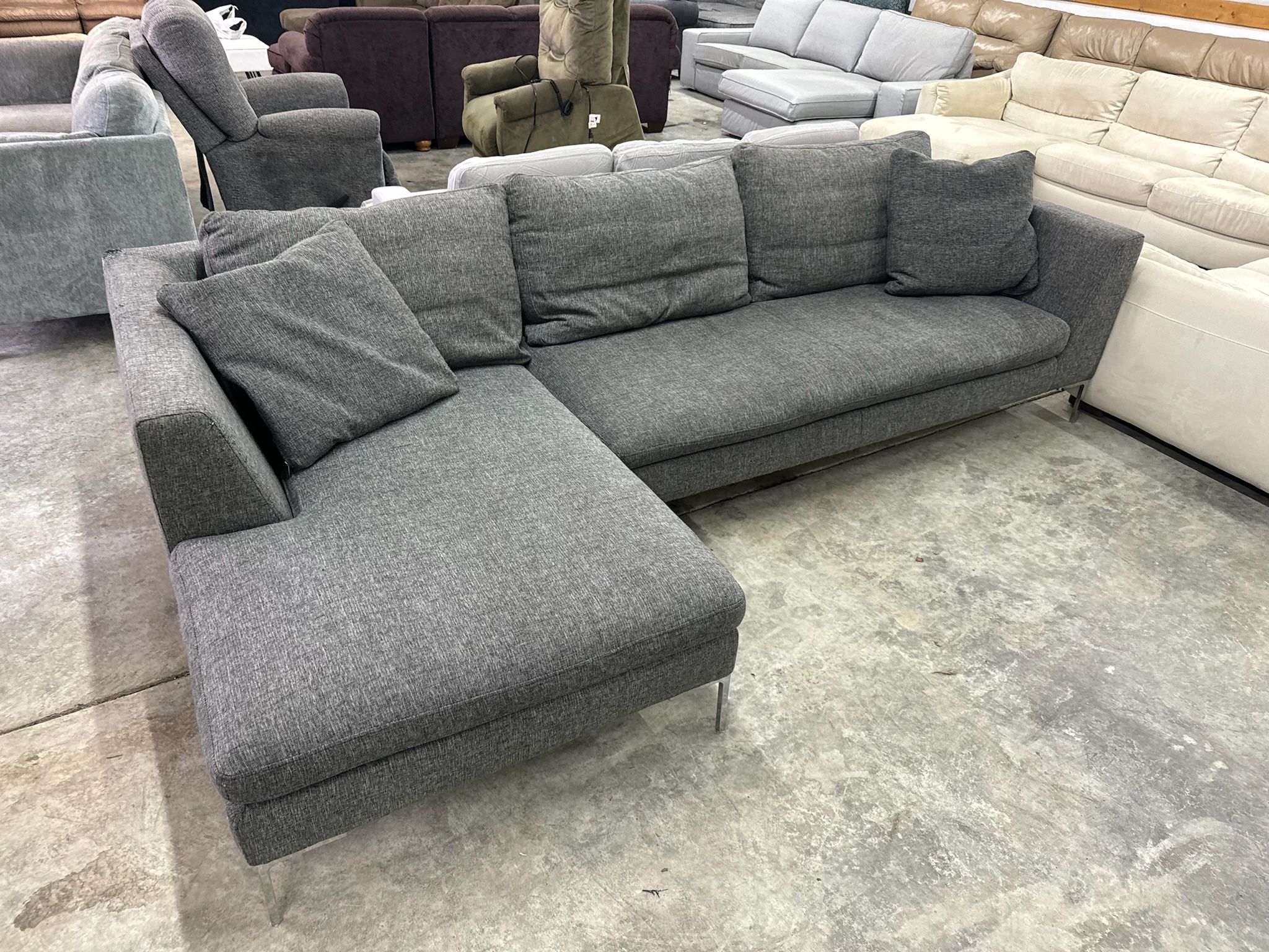 Grey L Shaped Sectional Couch “WE DELIVER”