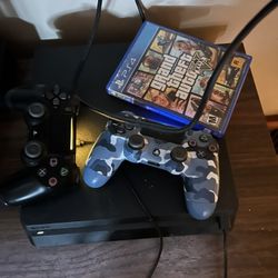PS4 Slim, With 2 Controllers, Includes All Wires,  GTAV, 500GB Device. 