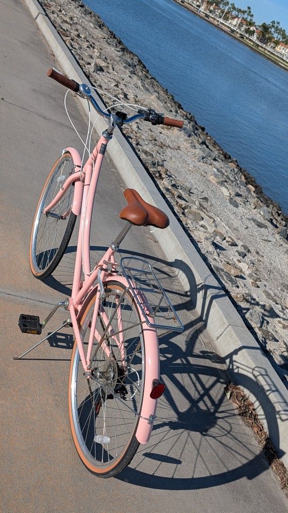 Ladies Hybrid Bike Retrospec 7 Speed Pink Women's Bicycle