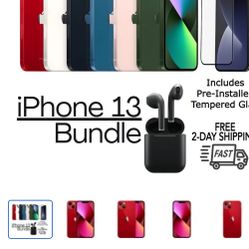 iPhone 13  + Headphones+ Pantalla De Cristal Está Nuevo 