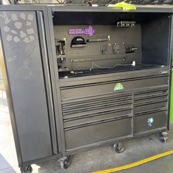 Husky tool box with side locker and tools