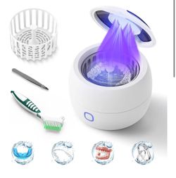 Ultrasonic Retainer Cleaner 45kHz UV Denture Cleaner 4 Modes