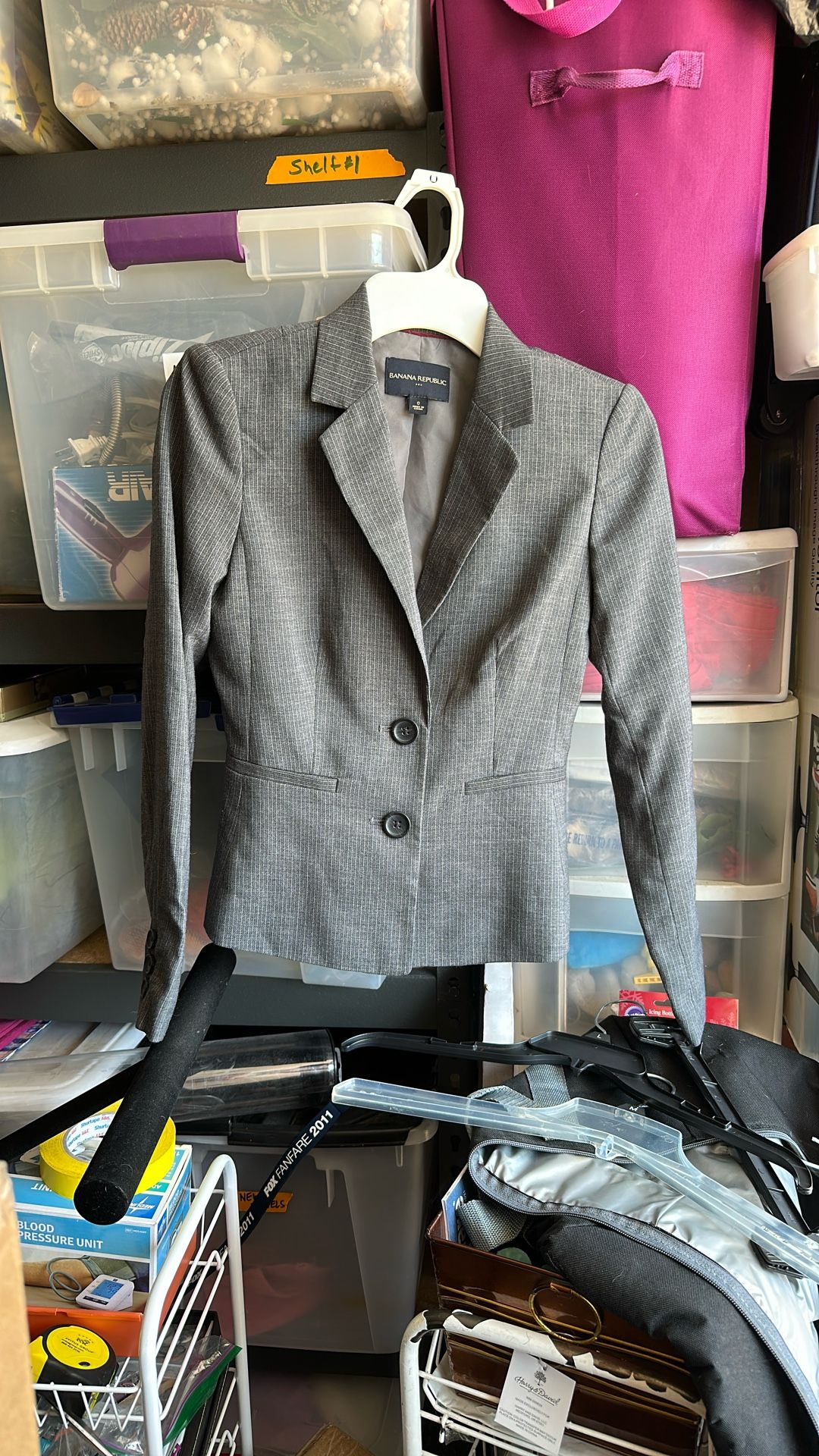 Gray Pinstripe Blazer/ Jacket Size 0