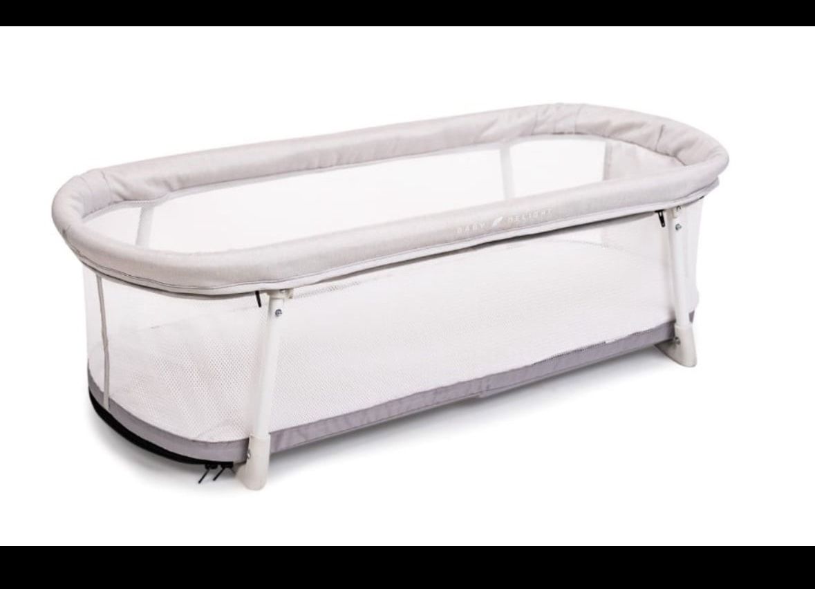 Baby Delight Snuggle Nest Bassinet, Portable Baby Bed, For Infants 0 – 5 Months, Driftwood Grey Open box item Inventory Number 108