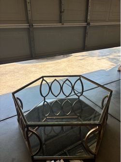 Golden chrome coffee table