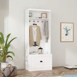 ❤️‍🔥 #B in. H x 86.8 in. W, White Wood Shoe Storage Bench