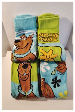 'SCOOBY-DOO' 4-Pair of Novelty Crew Socks - Fits Shoe Size 8-12 *NEW*