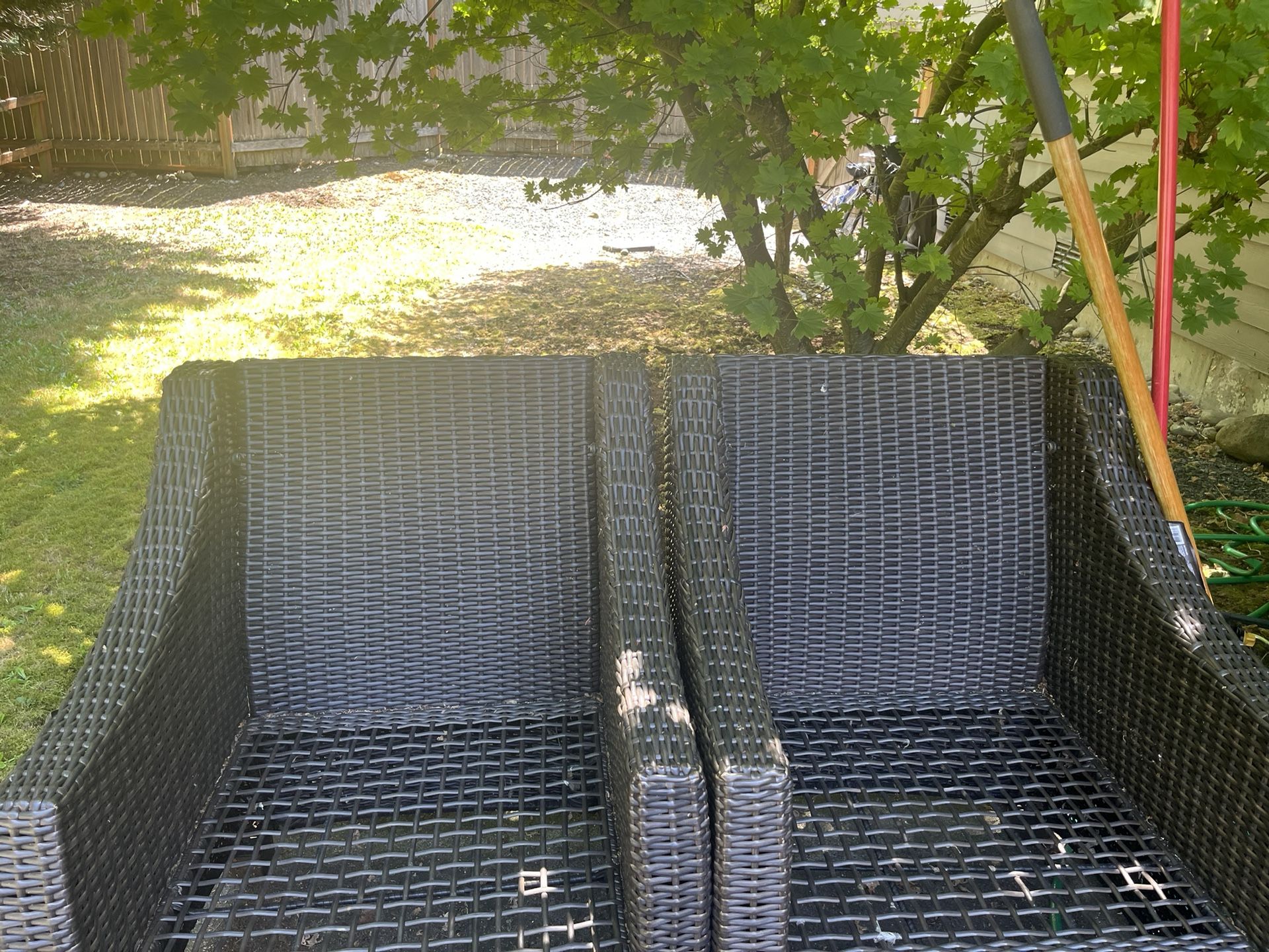 Modern Gray Patio Set - Couch + 2 Large Chairs