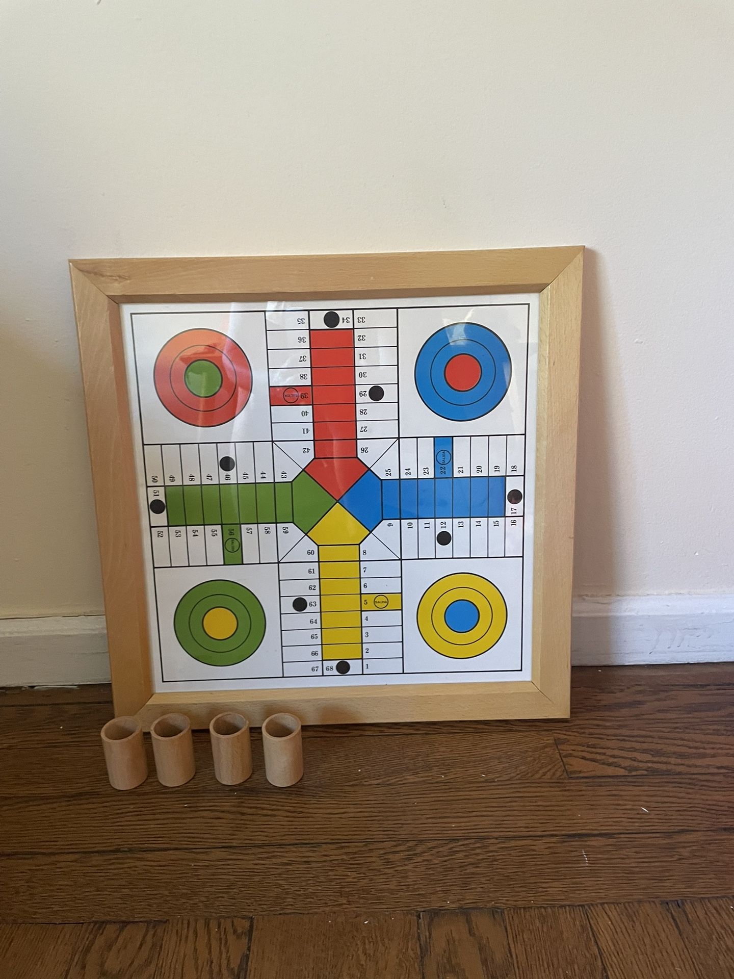 Wooden Parcheesi Board Game