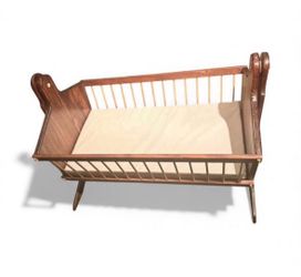 Vintage Wooden Baby Cradle