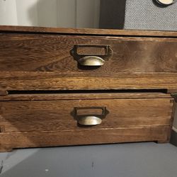 2 Wooden Storage/File Boxes