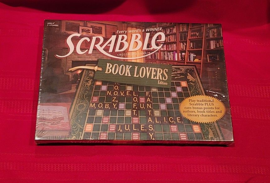 UNOPENED "Scrabble Book Lovers Edition" board game, a special version of the classic word game Scrabble