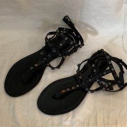 Nasty Gyal Flat black Sandals with studs 
