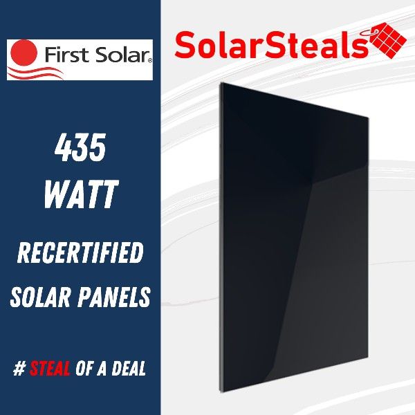 Used First Solar Series 6 FS-6435A 435W Utility Grade 435 Watt Thin Film Panels