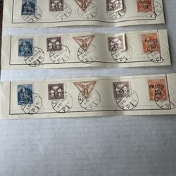 Fiume Stamp Strips Of 5 Each 3 Groups Nice Cancellation Marks 