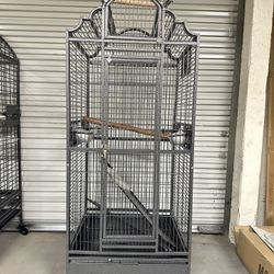 Large Open Play Top Perch Stand Parrot Bird Cage With Wheels 