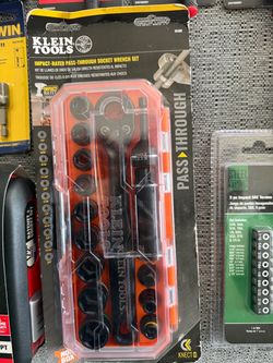 Klein Tools KNECT 3/8-Inch Drive Impact-Rated Pass Through Socket Set, 15-Piece
