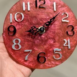 ✨ Handmade Resin Wall Clock – One of a Kind! Battery Included – $25