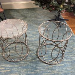 Metal Glass End Tables