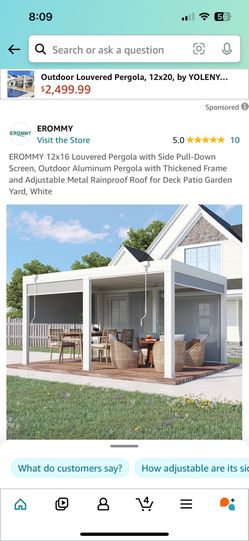 Lovoured Pergola Shades x3 Auto Retractable 