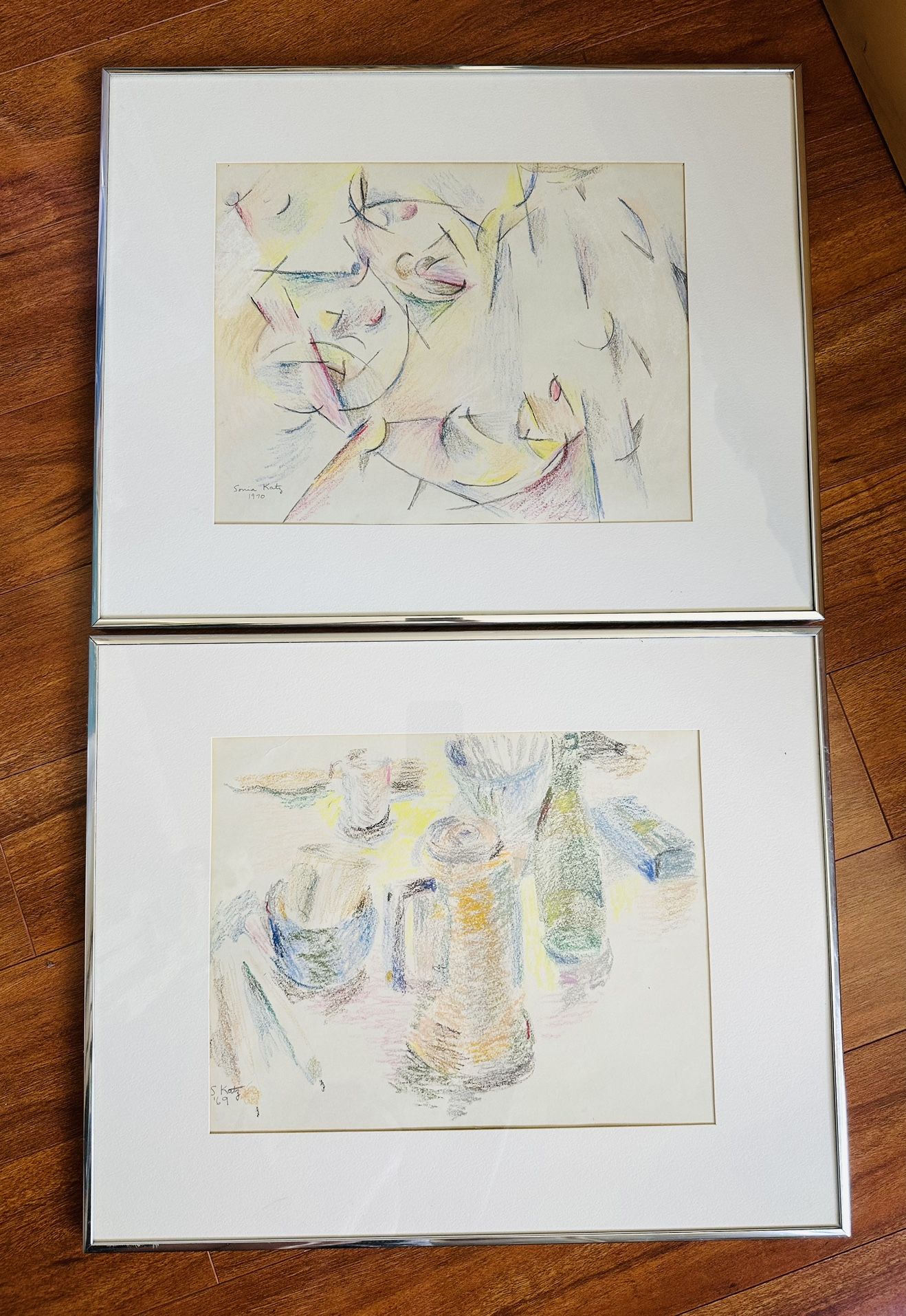 Sonia Katz American Painter Two Watercolor Pencil Painting