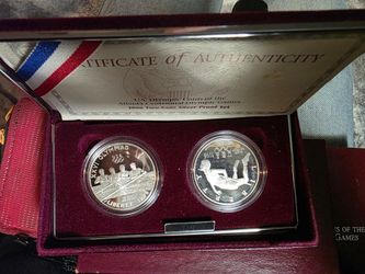 1996-P 2-Coin Olympic Rowing and High Jump Proof Set