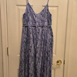 Lapis SzL Periwinkle Blue Cotton Sundress Lined 