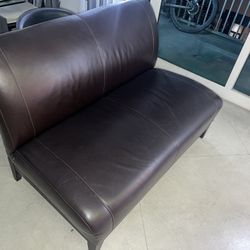 Leather sofa dark brown