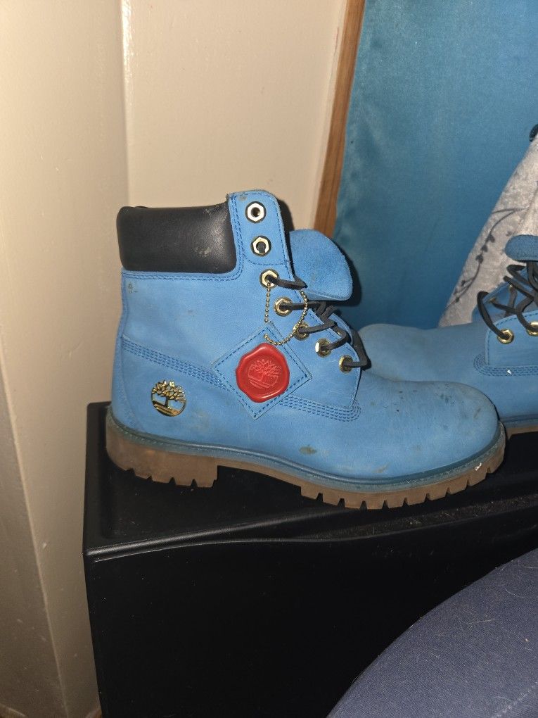 Mens Timberlan Boots Blue Like New