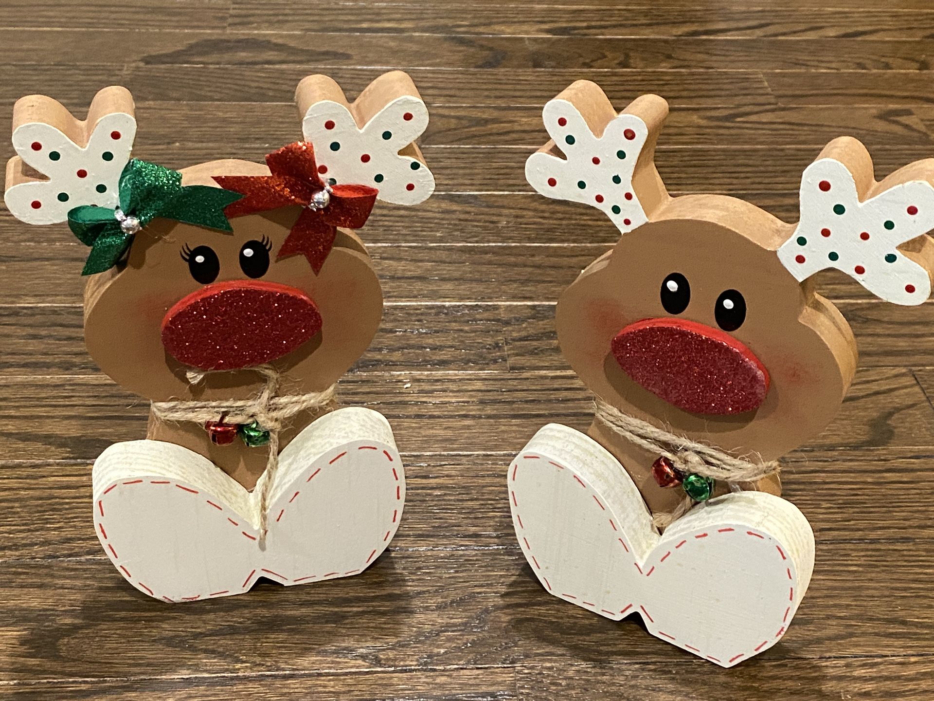 New Boy and Girl Wood Reindeer Set