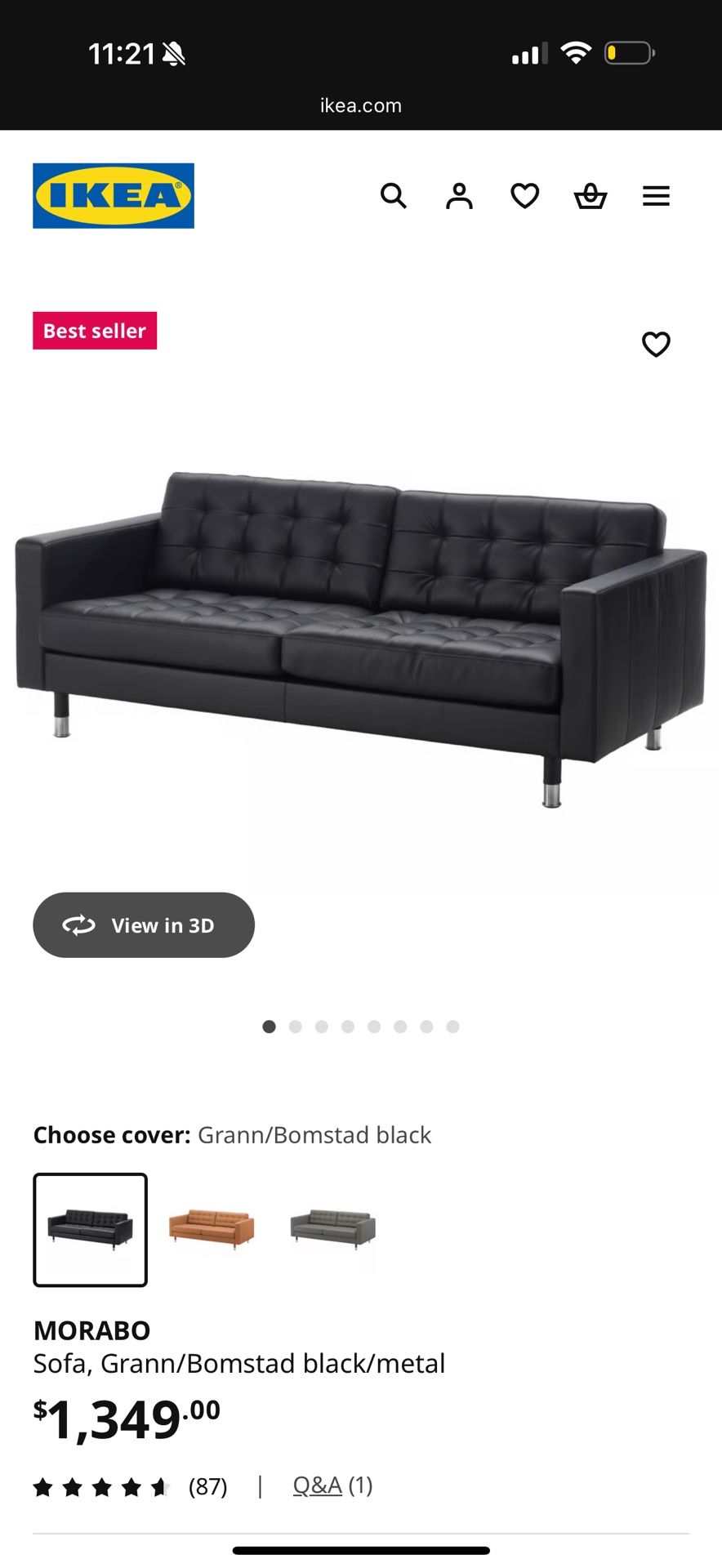 ikea leather couch