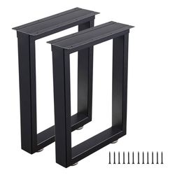 (334) Bench Legs 16 Inch Metal Coffee Table Legs Heavy Duty Furniture Desk Chair Legs, Set of 2, Black