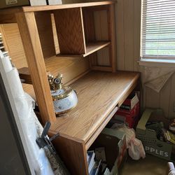 Solid Wood Desk w/ Hutch – Sturdy & Functional