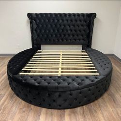 👑 Brand new luxury upholstered circle/round King | Queen storage bed frame - opt mattress | Pay after delivery 🚚