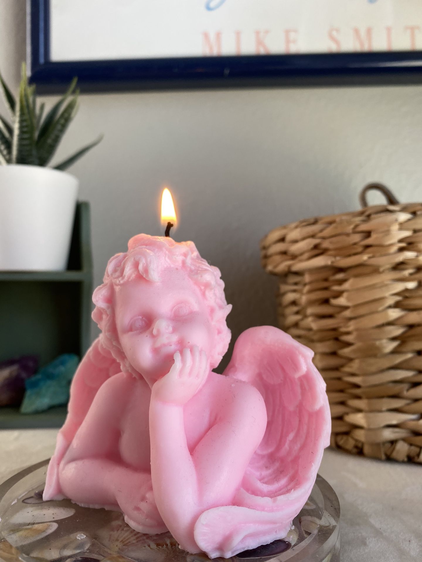 Pink Angel Candle